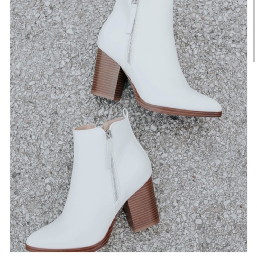 Brand new white booties